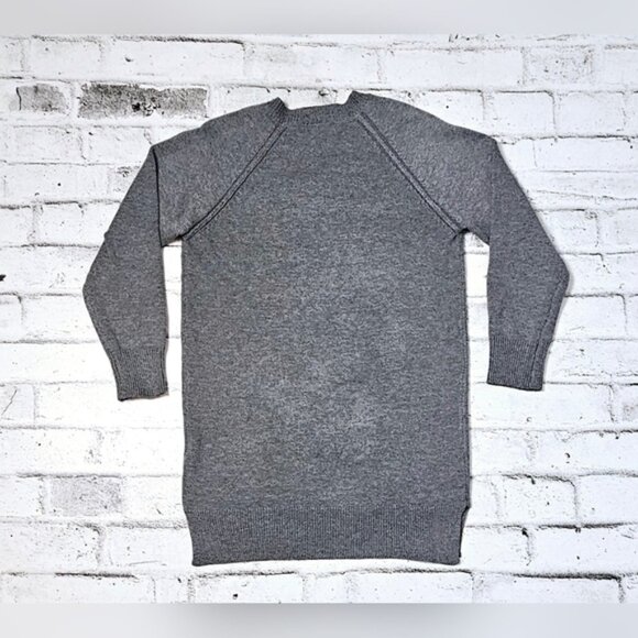 FHQ Collection Gray V-Neck Longline Knit Sweater Dress Size Small - Picture 4 of 9